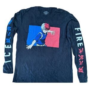 Vintage Tees - Anime My Hero Academia Shoto Todoroki Fire & Ice Graphic Tee*SZ L